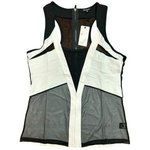 NWT Black and White Mesh Racerback
Zippered Top